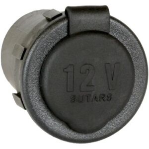 Sutars Runt uttag för infällning, kompakt, 12 V Svart